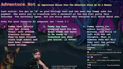 Adventure Bot - An Improvised Choose Your Own Adventure Story by AI & Humans (10/3/2022)