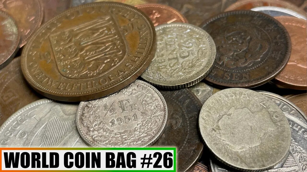 QUADRUPLE SILVER & 1800s Japanese Coins In World Coin Half Pound Grab Bag Unboxing - Bag #26