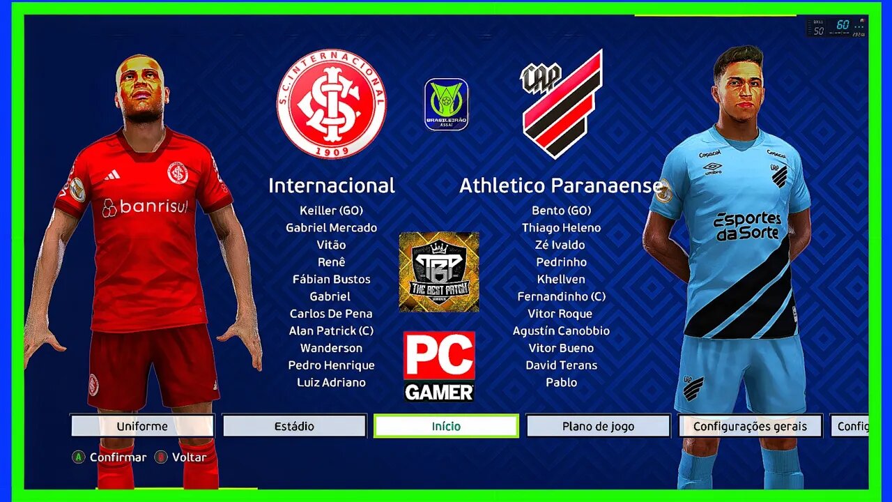 INTERNACIONAL X ATHLÉTICO PR - PES2021 PATCH THE BEST 9.9.1 BRASILEIRÃO 2023 - QUARTA RODADA