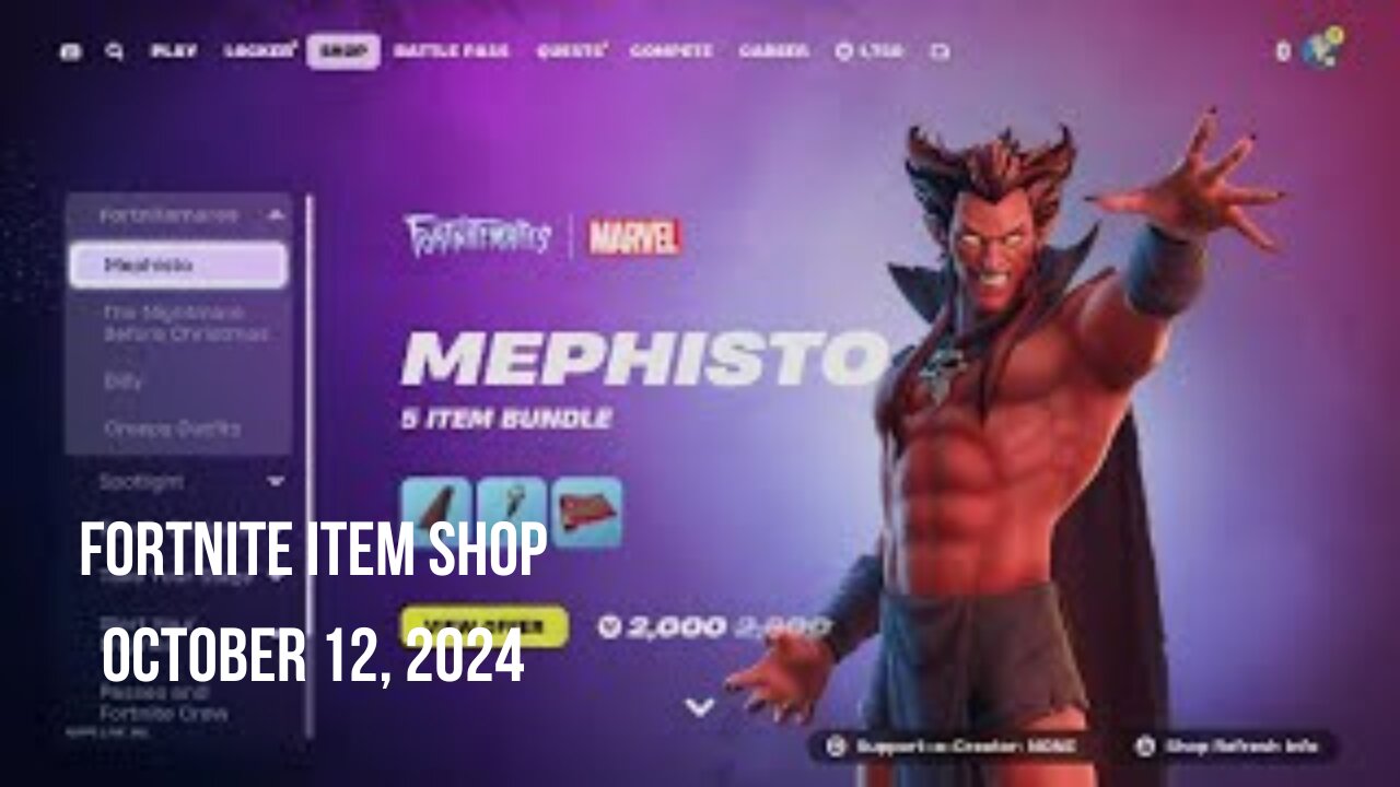 Fortnite Item Shop|October 12, 2024(*New* Halloween Bundles & Committed Emote)