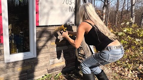 BIG Problem.… Stone Siding on my Cabin -Part 1