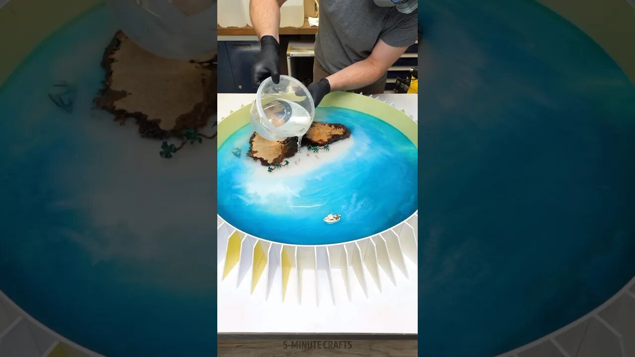 Mesmerizing epoxy table 🌊🎨 Watch the magic unfold! #shorts #craft #5minutecrafts