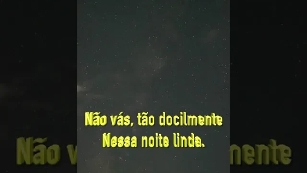 #Shorts "Não vás, tão docilmente nessa noite linda" [Dylan Thomas]