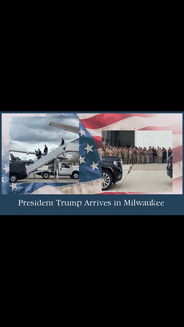 President Trump is greeted by USAF Airmen as he arrives in Milwaukee 🦅