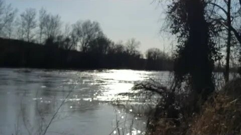 Walking down by the river.