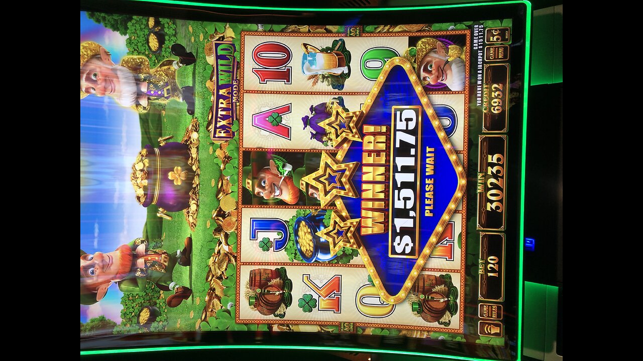 Amazing **Handpay** on Wild Lepre’coins - 5c denom - $6 bet