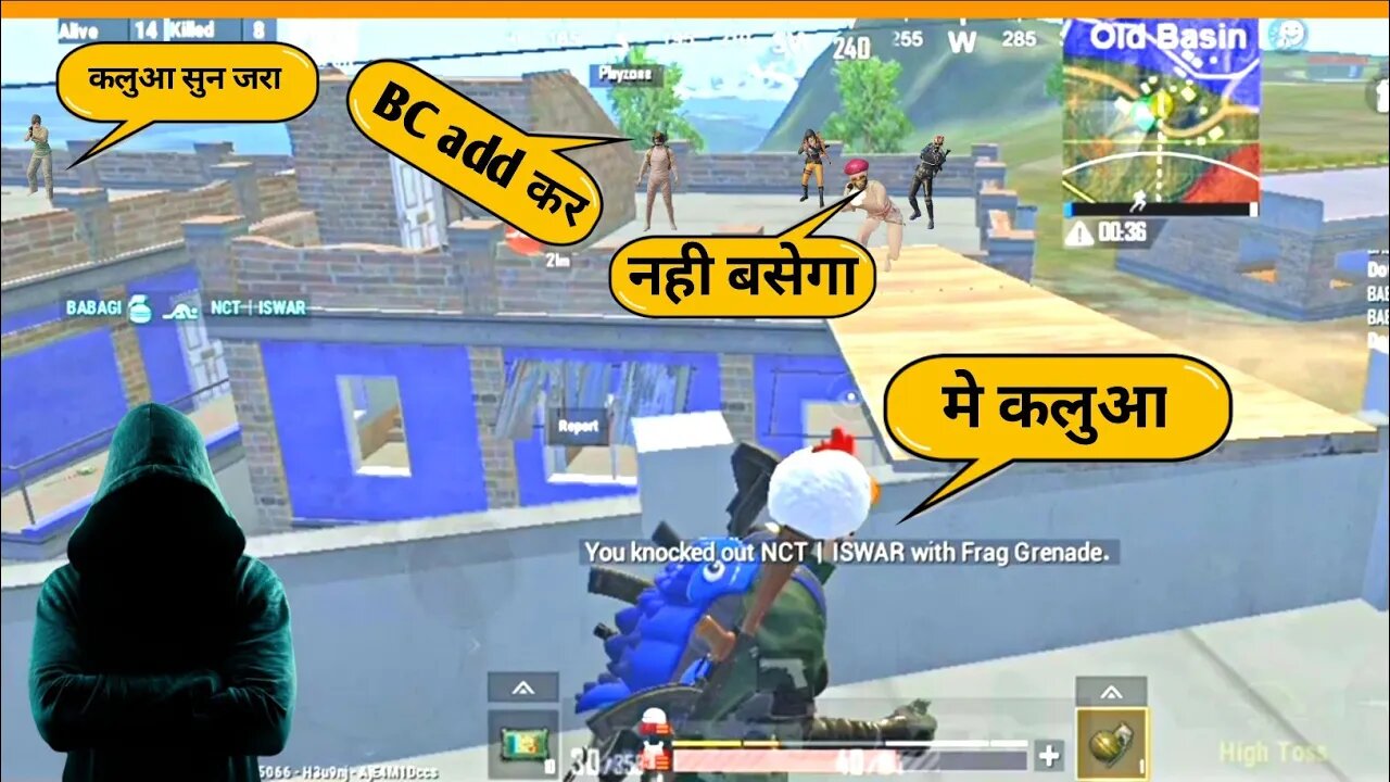 मे हु कलुआ | open chelang mee 1Vs4 gameplay most lejend plyars. pubg mobile lite bgmi lite.........