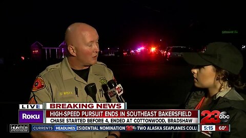 High-speed pursuit ends in Southeast Bakersfield