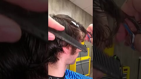 How to scissor cut men’s hair ASMR #asmr #barber #asmrbarber #asmrhaircut #barberskills #scissorcut