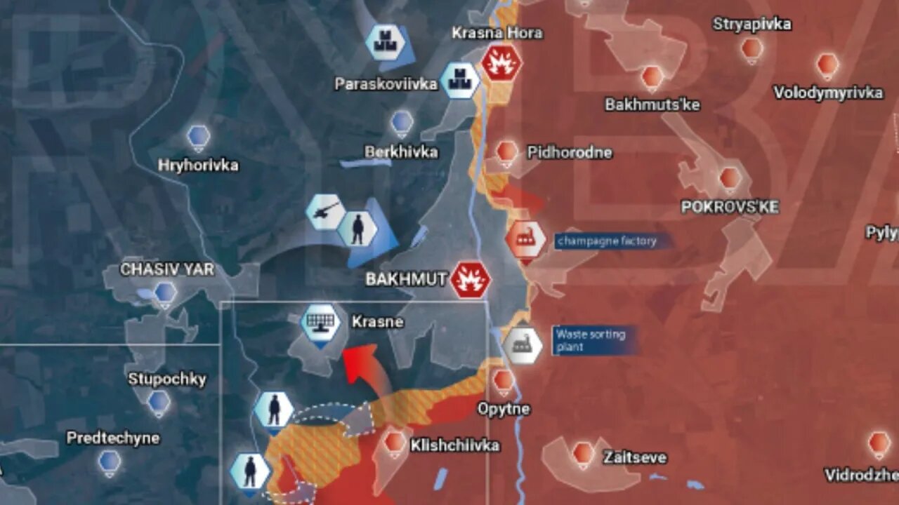 Ukraine Russian War, Rybar Map for January 23, 2023 Ukraine Troops low on shells to defend Bakhmut