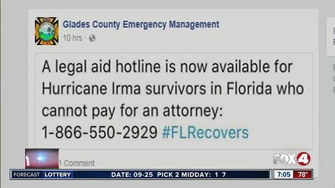 Legal aid hotline for Irma survivors