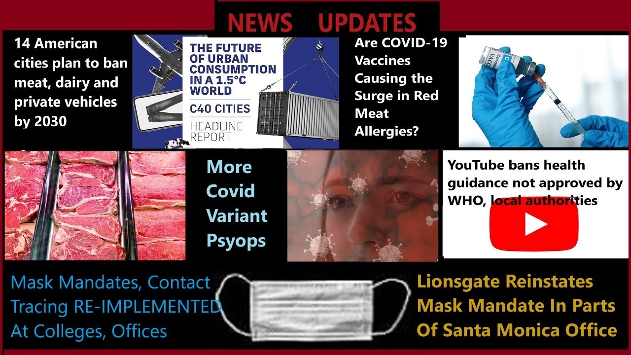C40 Cities-14 US cities plan to ban meat, dairy & private vehicles by 2030, Covid Jabs, & More
