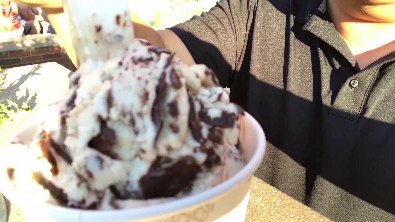 Just trying the marshmallow chocolate fudge ice cream from Kilwins in Holland, Michigan