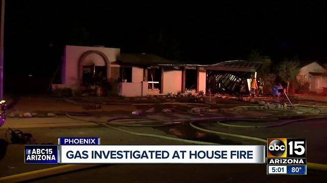 House catches fire in north Phoenix, odor of natural gas detected
