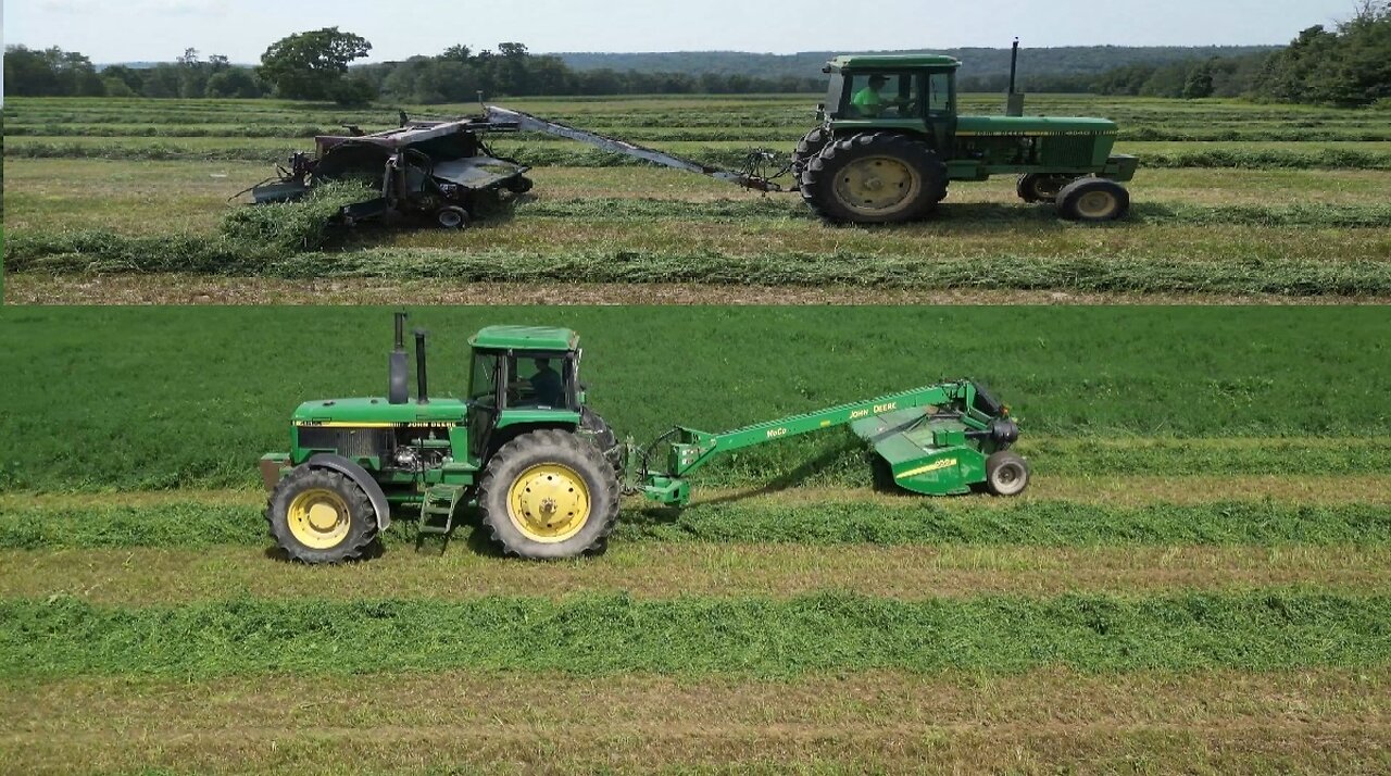 Mowing & Merging 3rd Cutting Alfalfa