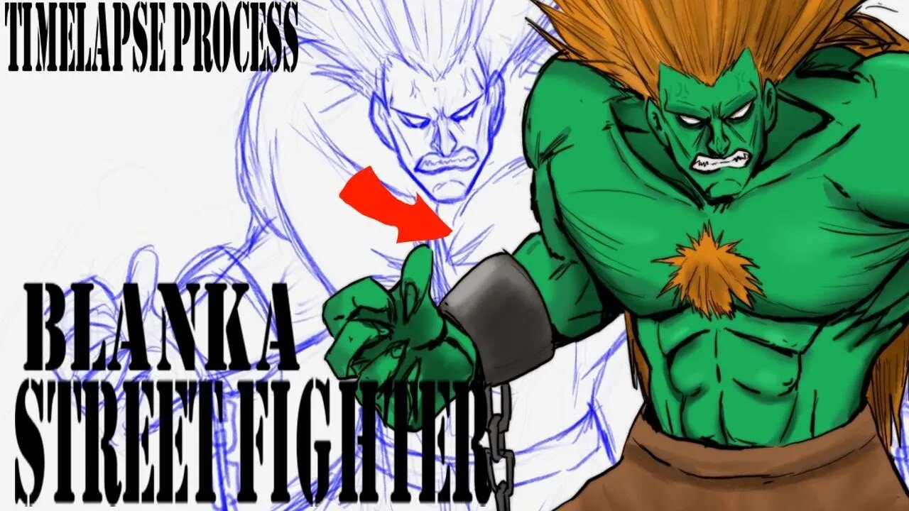 Blanka - Street Fighter - Drawing Stream - timelapse - 9-20-23