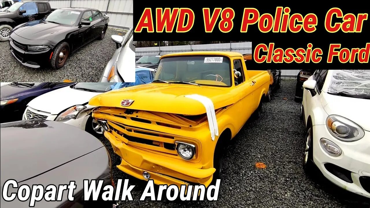 Copart Walk Around AWD V8 Police Car, Classic Ford Truck