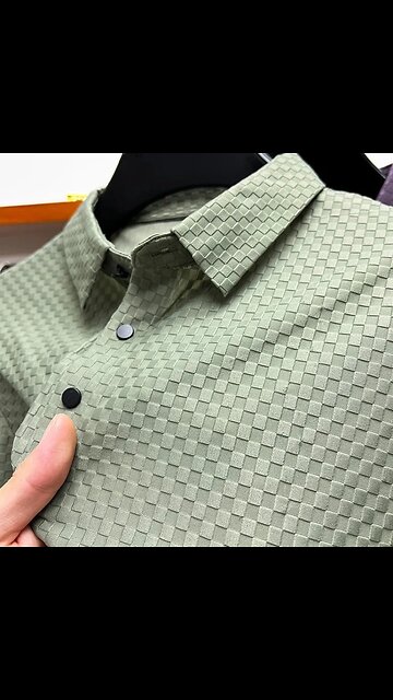 Men's Luxury and Fashionable Waffle Short Sleeve Polo Shirt