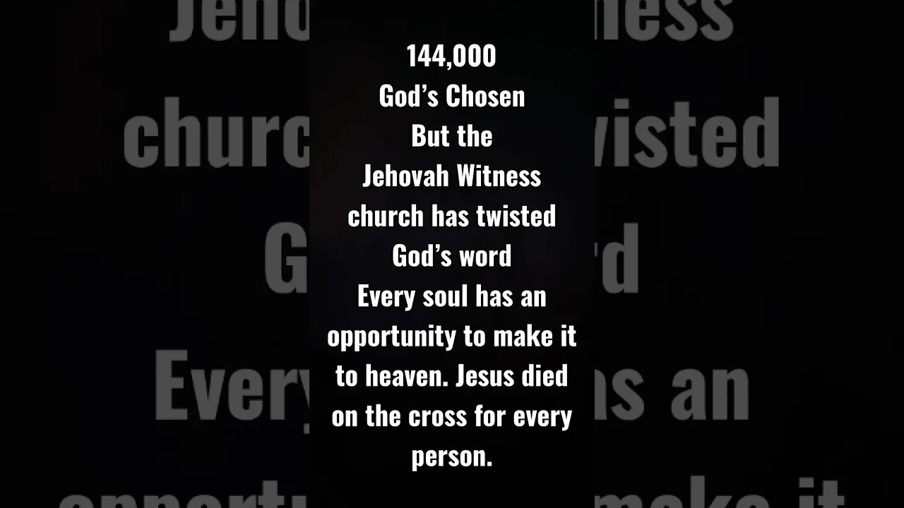 The Jehovah Witness Church has twisted the word of God! #jesussaves #salvation #endtimes #lastdays