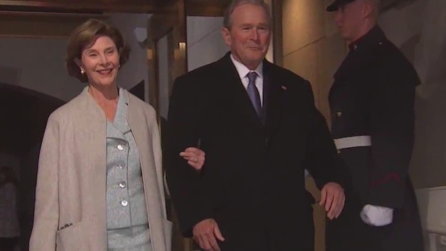 43rd President George Bush arrives