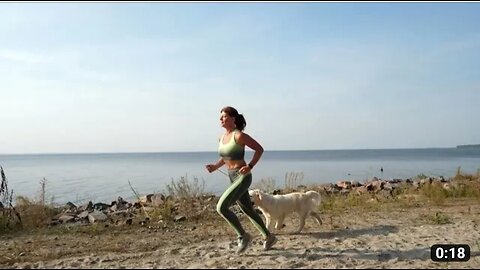 Out for a Run with her pit dog