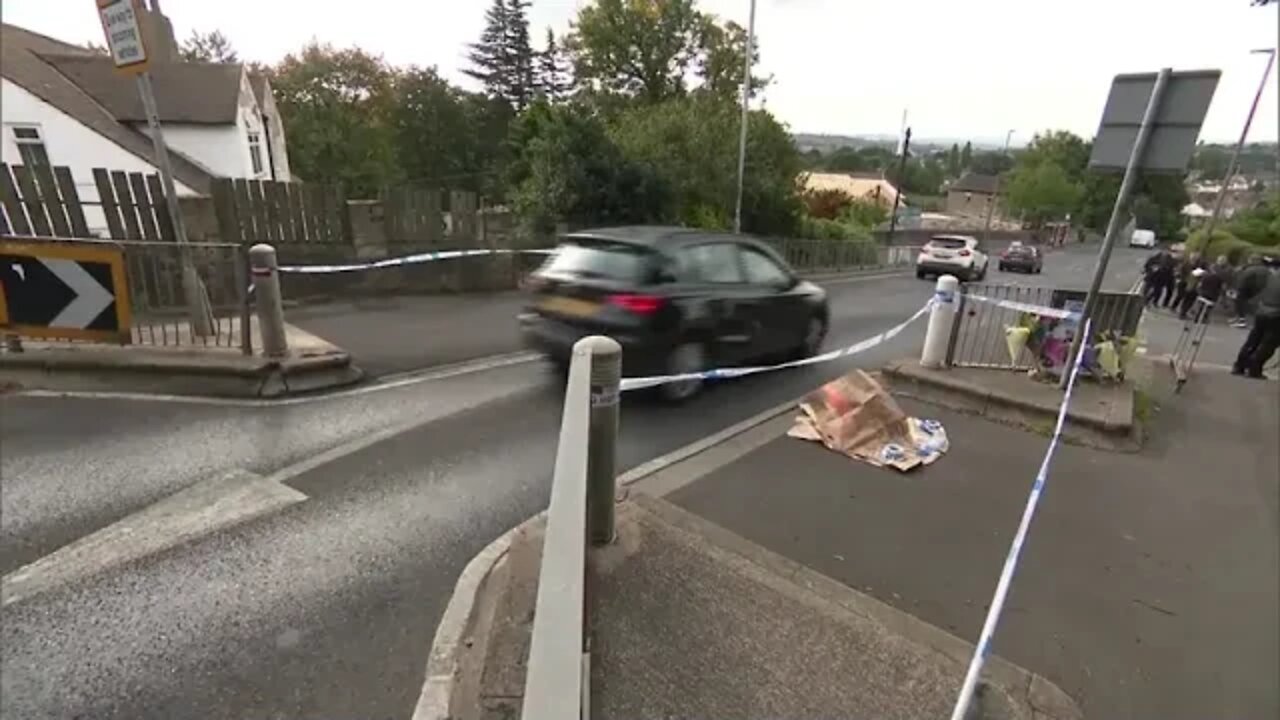 Video: Flowers laid at scene of 15-year-old stabbed to death in Huddersfield