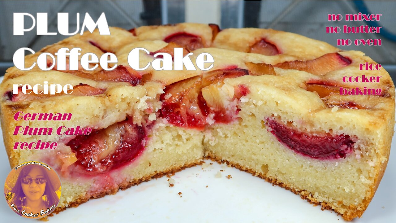 Plum Coffee Cake Recipe | Easy German Plum Cake | EASY RICE COOKER CAKE RECIPES