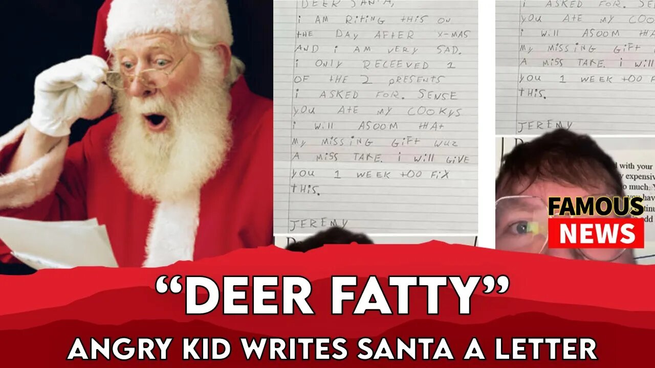 Dear Fatty Santa Letter Goes Viral By Kid Names Jeremy | Famous News