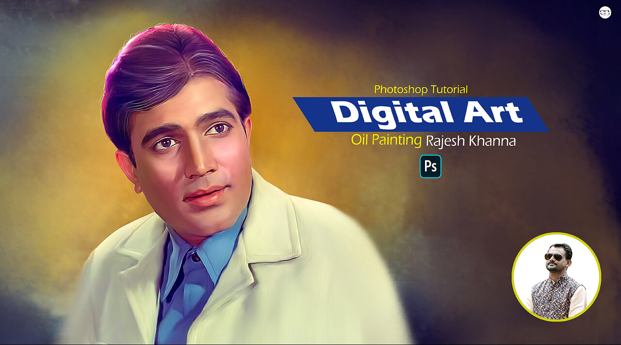 Digital Art Of Legendary All Time Megastar of Bollywood Rajesh Khanna Photoshop Tutorial