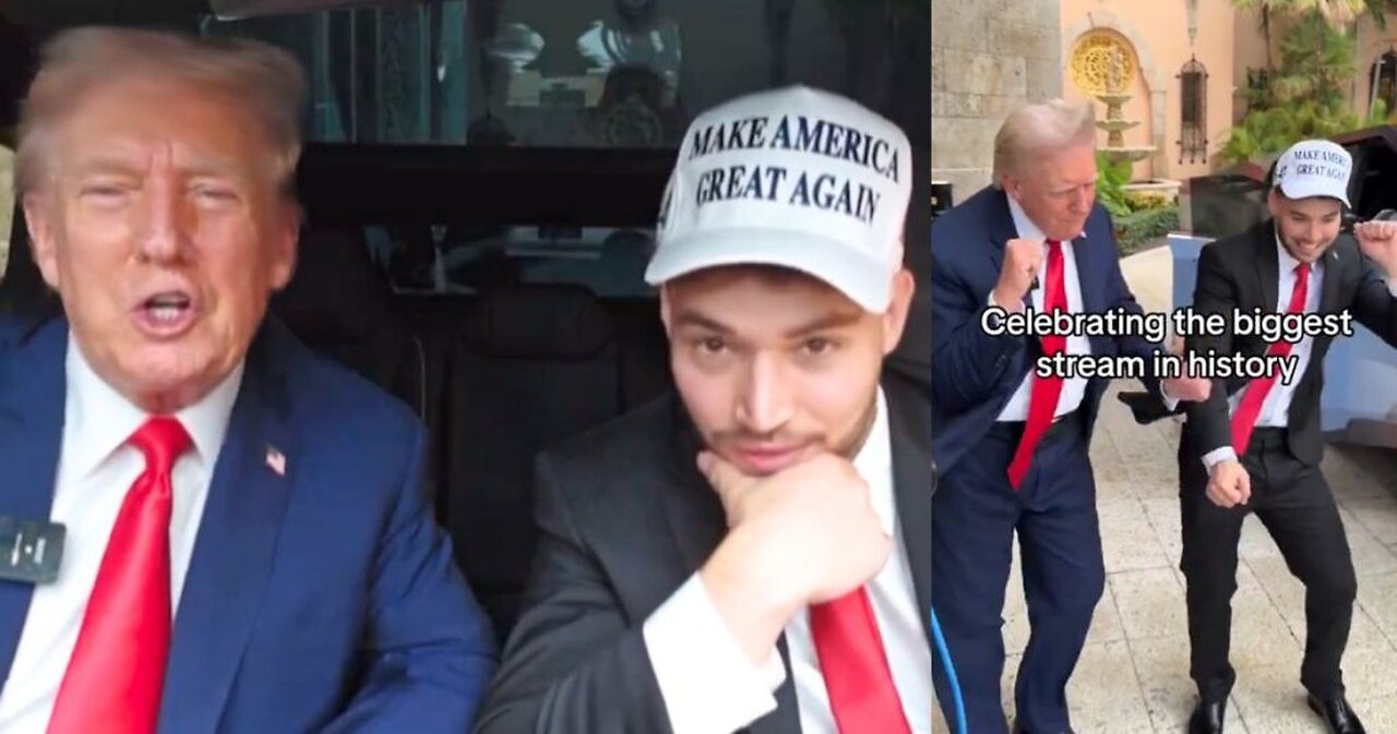 ‘Complete Vibe Shift’ Trump Gets Flashy, Customized Gift During Rare Interview With Popular Streamer