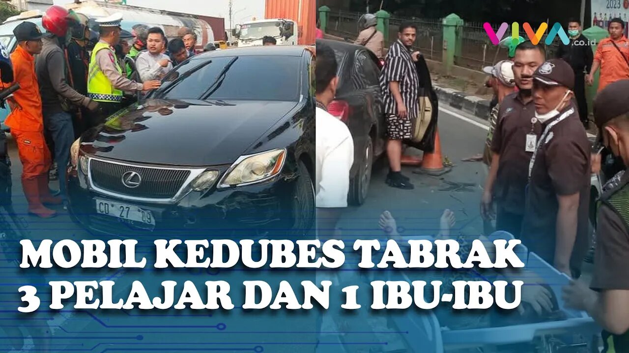 Dikerubungi Massa di Koja, Mobil Nopol Kedubes Tabrak 3 Pelajar dan 1 Ibu Rumah Tangga