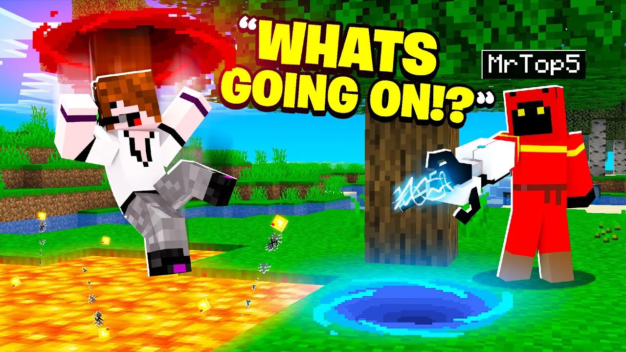 Minecraft Manhunt but I trolled with a PORTAL gun..