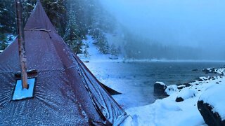 Hot Tent Camping In A Snowstorm