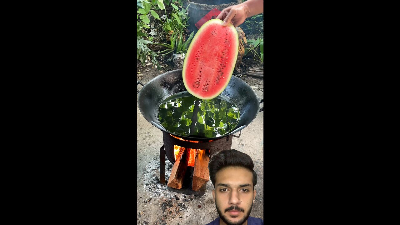 Making popcorn with watermelon 🍉 #popcorn #cooking