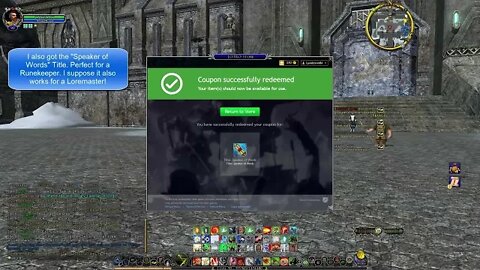 Lord of the Rings Online Extra Life Cosmetic Pets and Speaker of Words Title