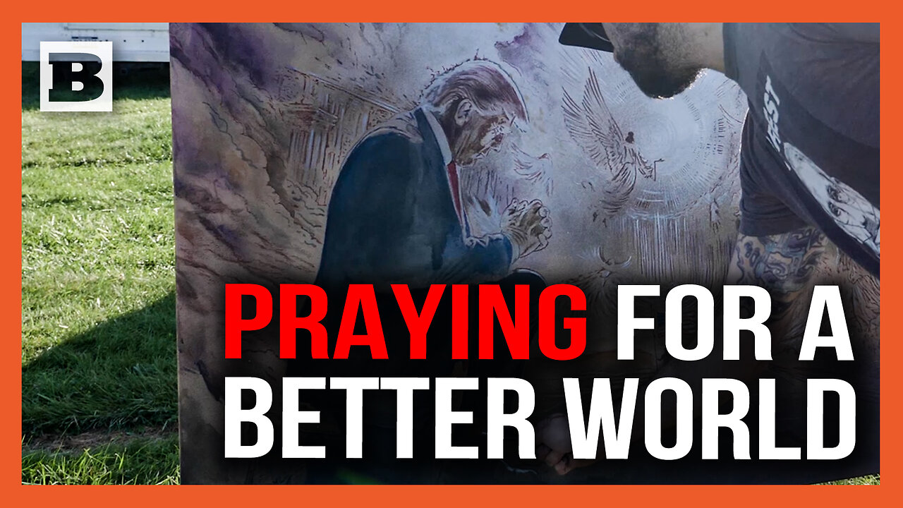 THIS Is Only 3% Done?! Artist Shows Off Praying Trump Painting He Says Is Barely Started