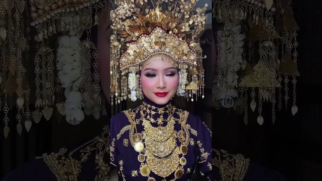 CANTIK SEKALI ! PENGANTIN PAKAIAN ADAT SUMATERA SELATAN - INDONESIA #shorts #short #shortvideo