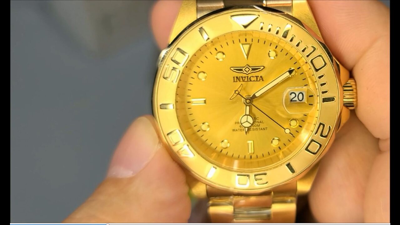 Shoot the Breeze Invicta Watch13929 Pro Diver Automatic Gold 18k Gold Ion-Plated Stainless Steel