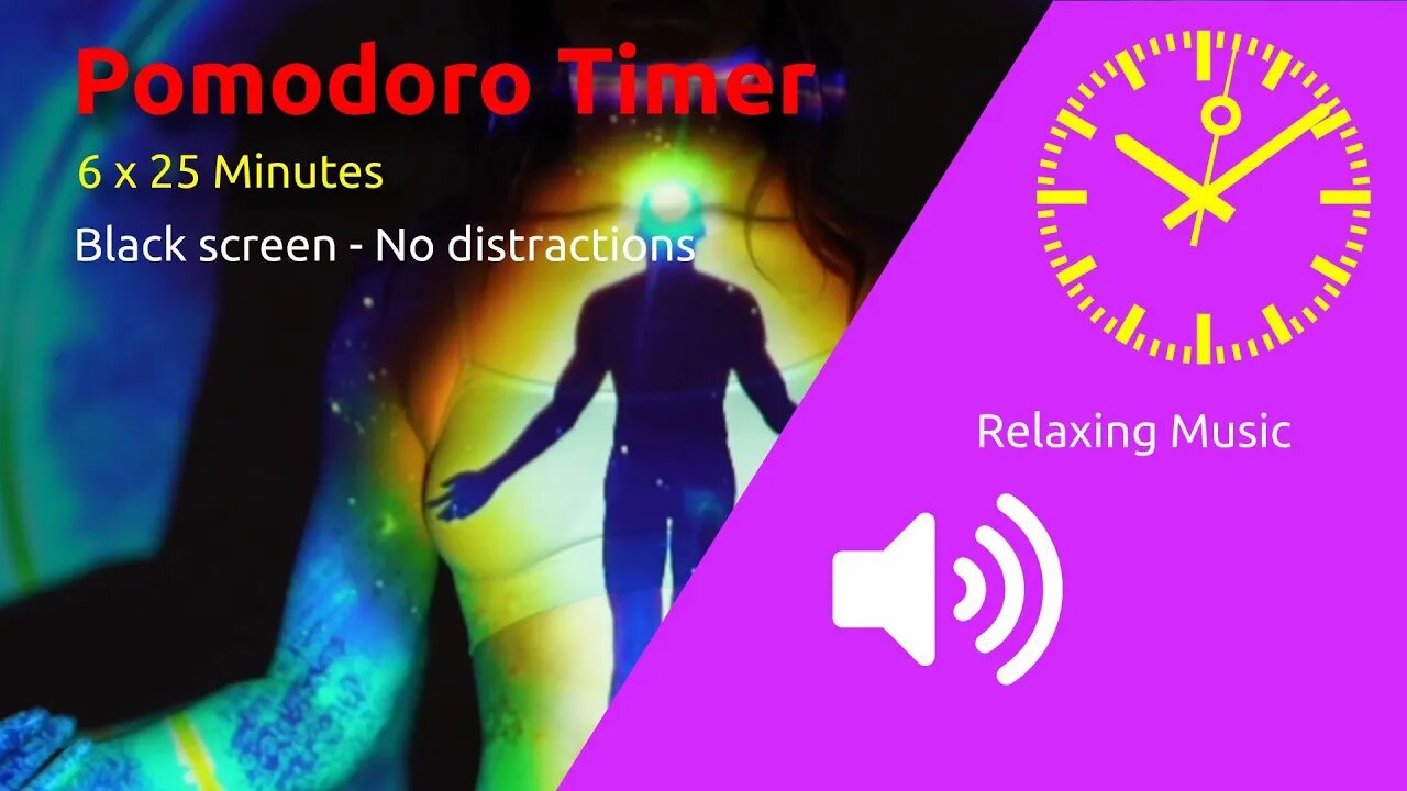 Pomodoro Timer 6 x 25min ~ Relaxing Music for Stress Relief ~ Calming Music ~ Relaxation, Sleep