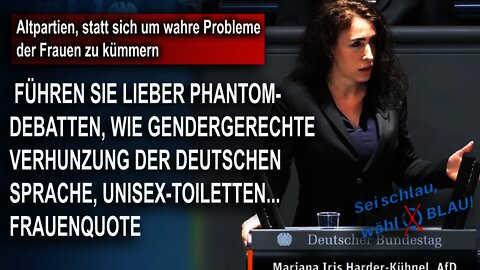 Altpartien, statt sich um wahre Probleme der Frauen zu kümmern, Mariana Iris Harder-Kühnel AfD