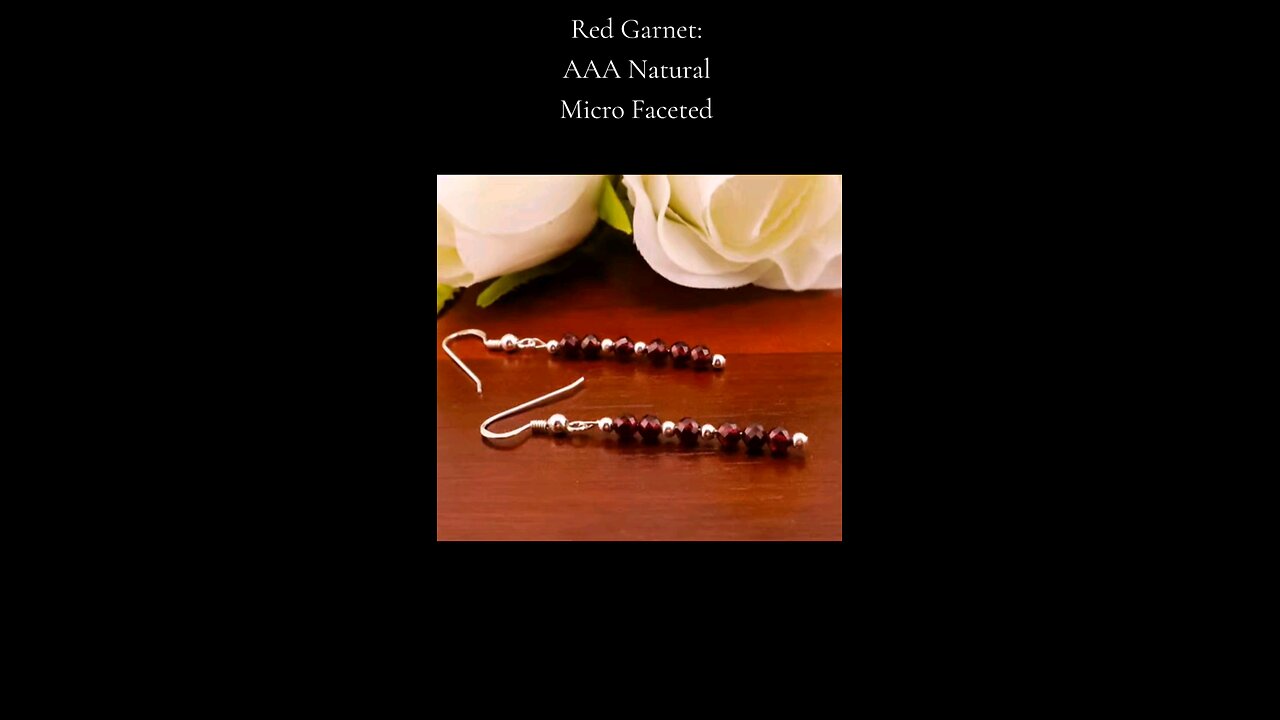 Red Garnet: AAA Natural Micro Faceted Gemstone Earrings