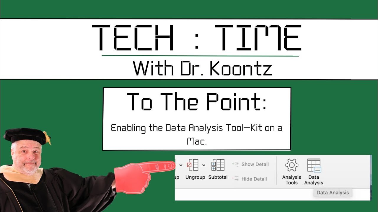 Microsoft Excel How to Add the Data Analysis Toolkit on a Mac Device