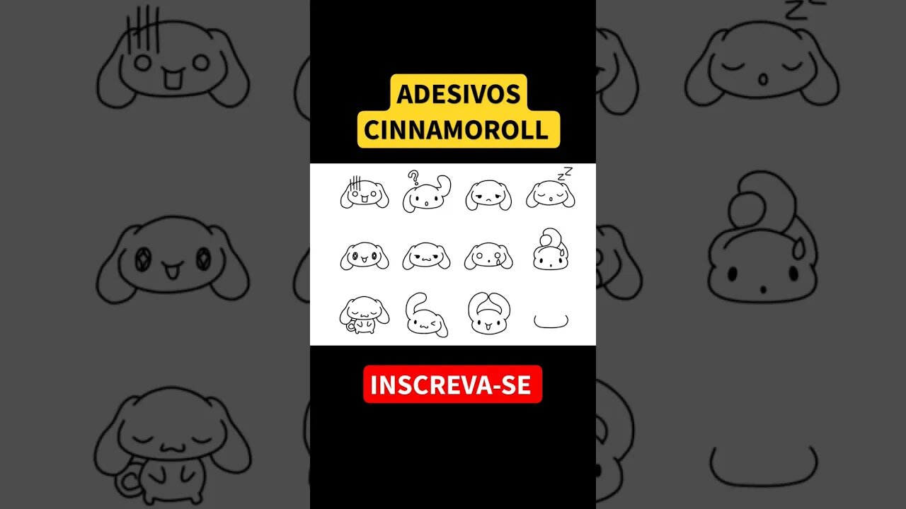 COMO DESENHAR ADESIVO CINNAMOROLL #shorts #adesivoscaseiros #cinnamoroll