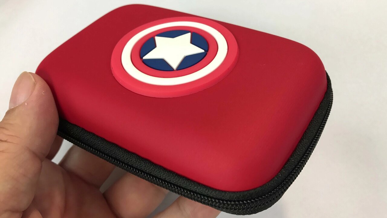 Captain America hard sided headphones cord case review