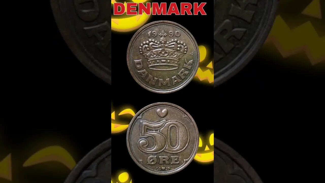 Denmark 50 Ore 1990.#shorts #coinnotesz
