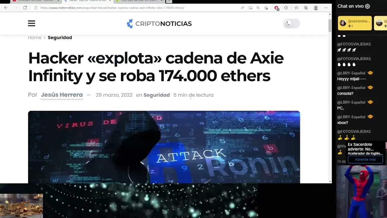 Un Atacante Informático logra robar mas de 600 millones de dolares en Axie Infinity.