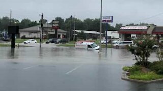 Oklahoma storms flood roads and halt traffic