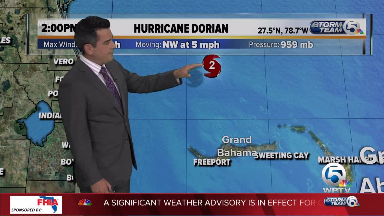 2 p.m. Tuesday Dorian update