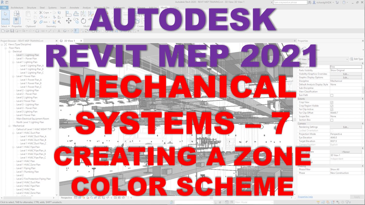 Autodesk Revit MEP 2021 - MECHANICAL SYSTEMS - CREATING A ZONE COLOR SCHEME