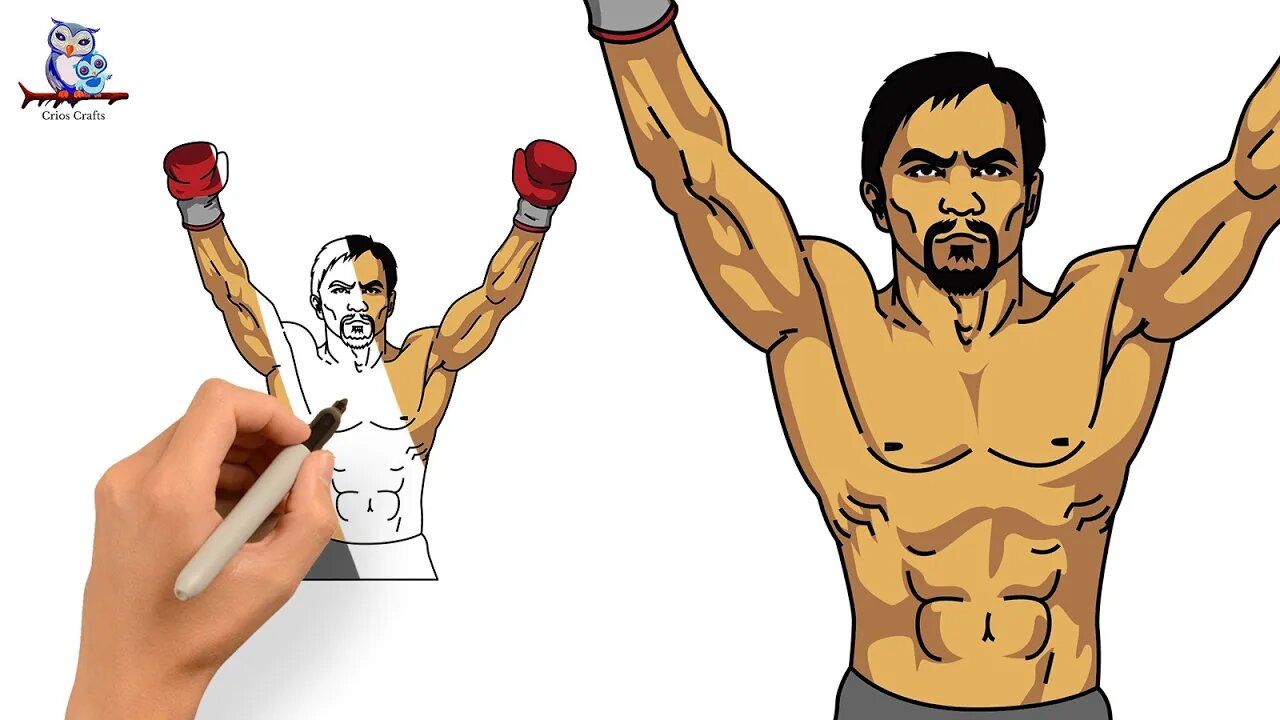How to Draw Manny Pacquiao PacMan - Step by Step
